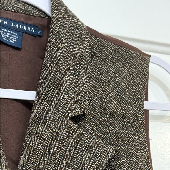 Ralph Lauren Women’s Tweed Vest Cropped Fall Size S/M - Picture 12 of 13